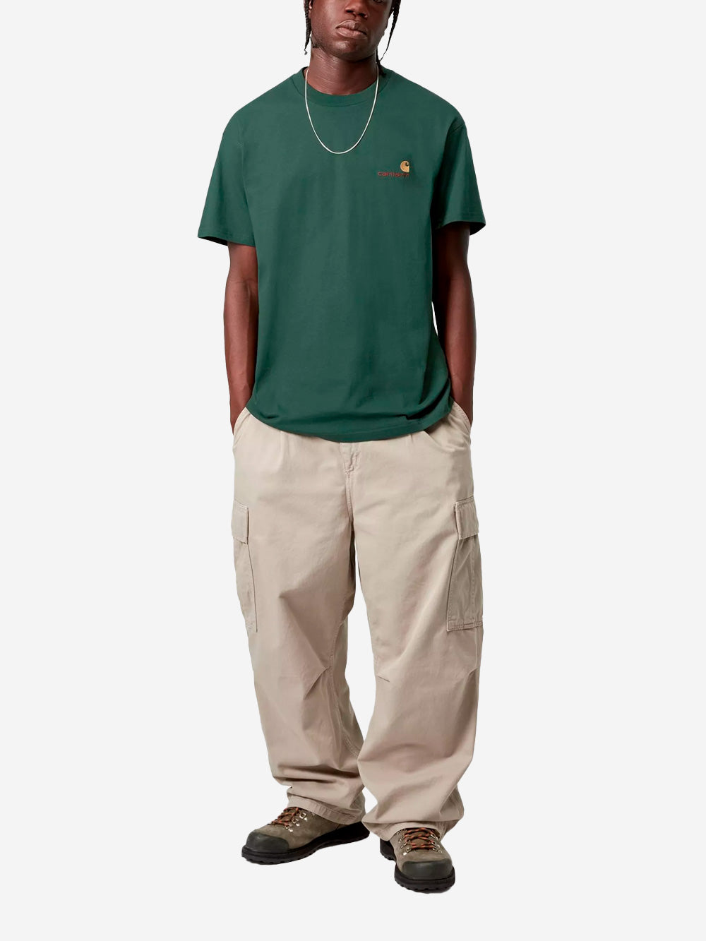 CARHARTT WIP T-shirt American Script verde Verde Urbanstaroma