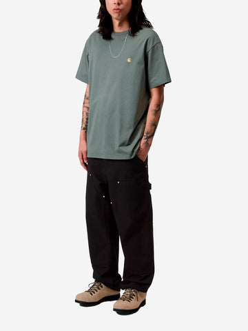 CARHARTT WIP T-shirt S/S verde con tasca Verde