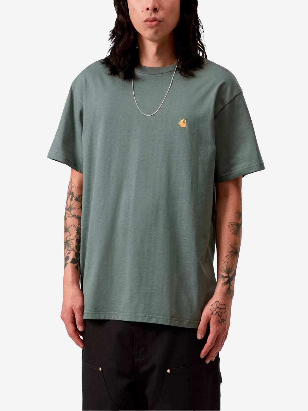 CARHARTT WIP T-shirt S/S verde con tasca Verde Urbanstaroma