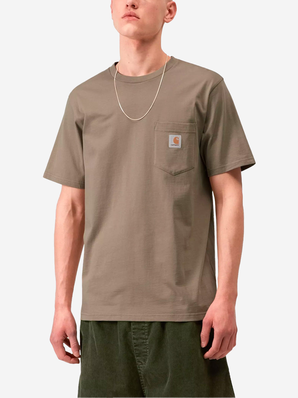 CARHARTT WIP T-shirt S/S marrone chiaro con tasca Beige Urbanstaroma