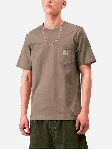 CARHARTT WIP T-shirt S/S marrone chiaro con tasca Beige