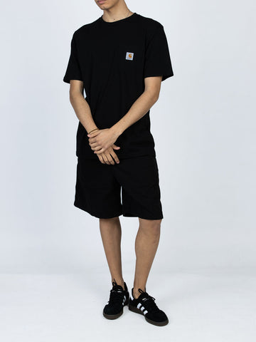 CARHARTT WIP T-shirt S/S nera con tasca Nero
