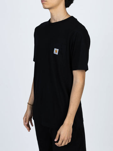 CARHARTT WIP T-shirt S/S nera con tasca Nero