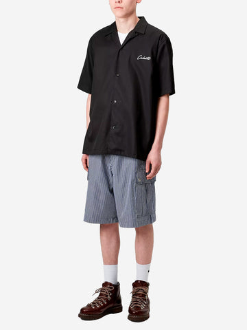CARHARTT WIP Camicia nera misto lyocell Delray Nero
