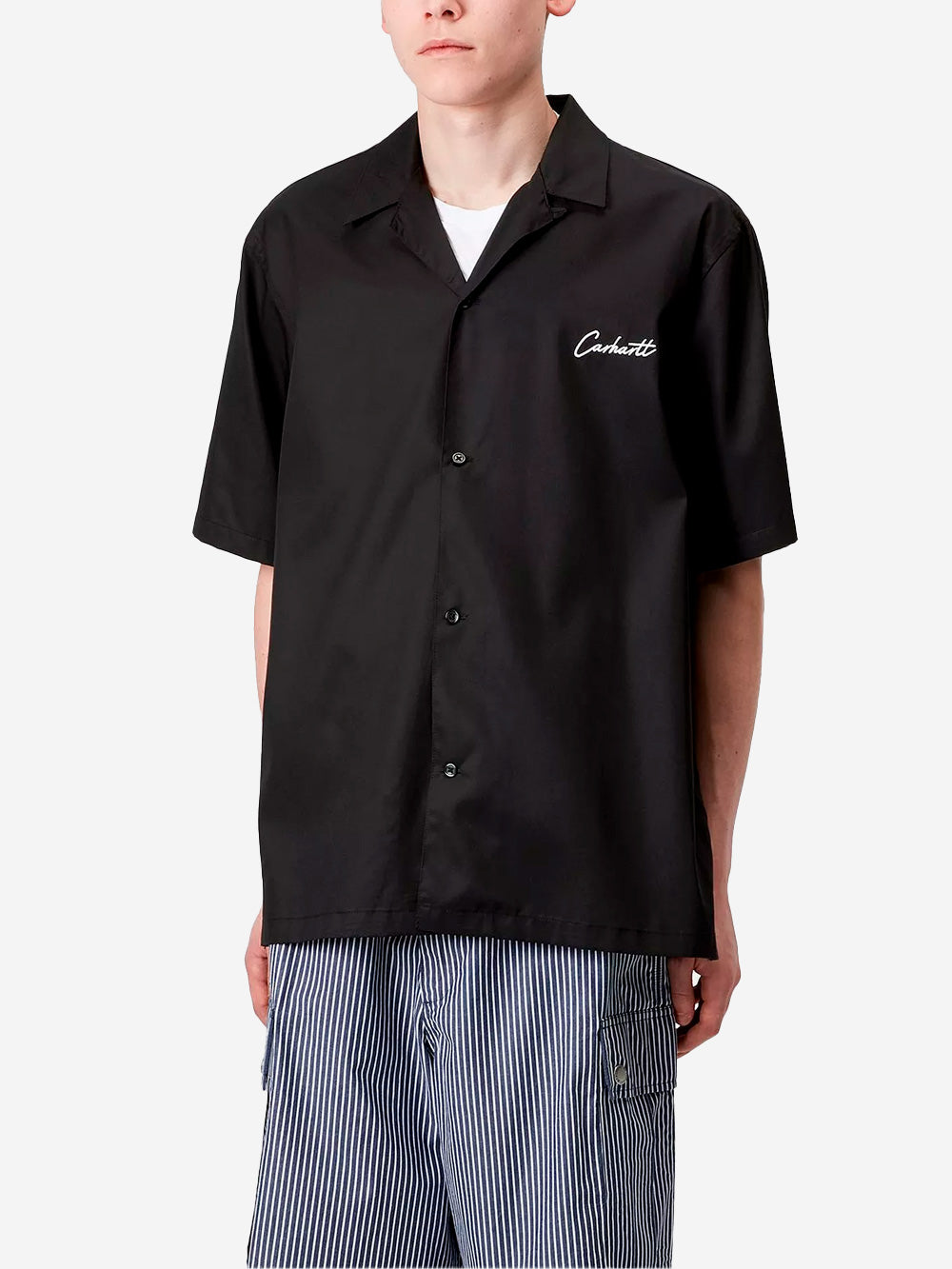 CARHARTT WIP Camicia nera misto lyocell Delray Nero Urbanstaroma
