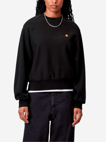 CARHARTT WIP W Felpa boxy fit American Script nera Nero