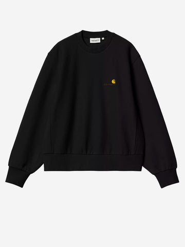 CARHARTT WIP W Felpa boxy fit American Script nera Nero