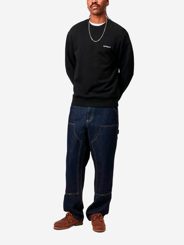 CARHARTT WIP Felpa nera con ricamo Script Nero