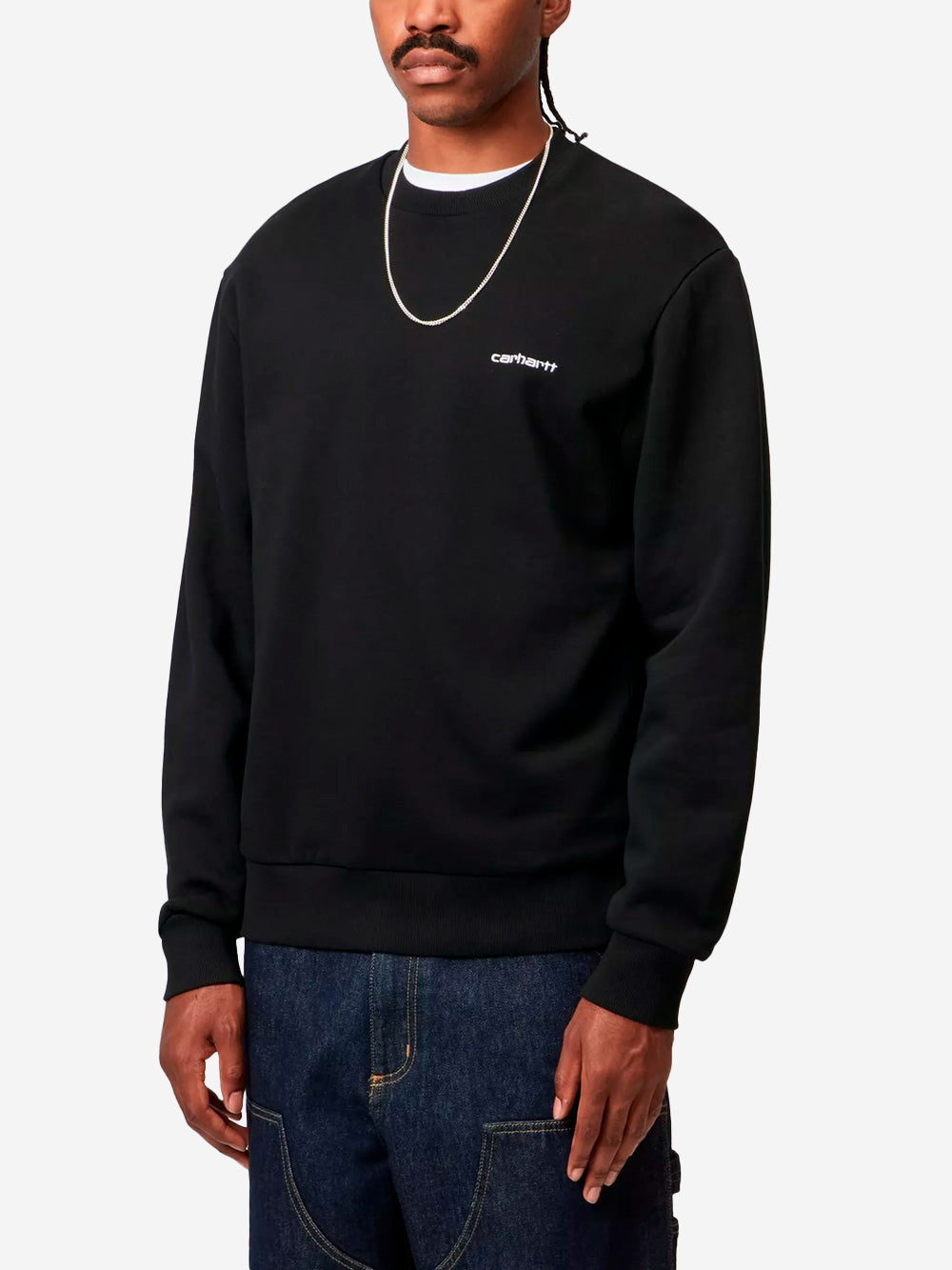 CARHARTT WIP Felpa nera con ricamo Script Nero Urbanstaroma