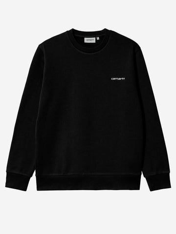 CARHARTT WIP Felpa nera con ricamo Script Nero