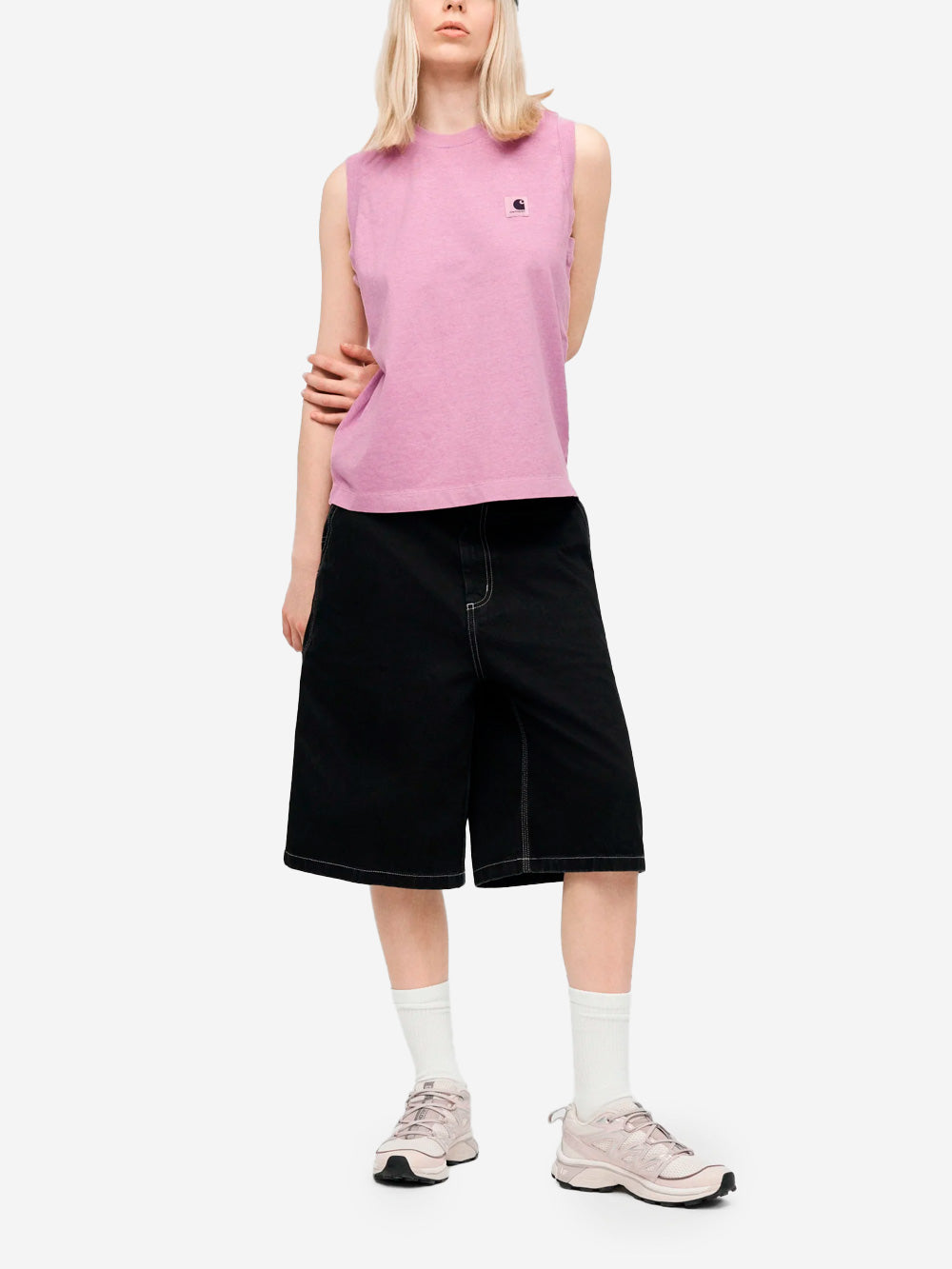 CARHARTT WIP W Nelson A-shirt rosa con etichetta quadrata Rosa Urbanstaroma