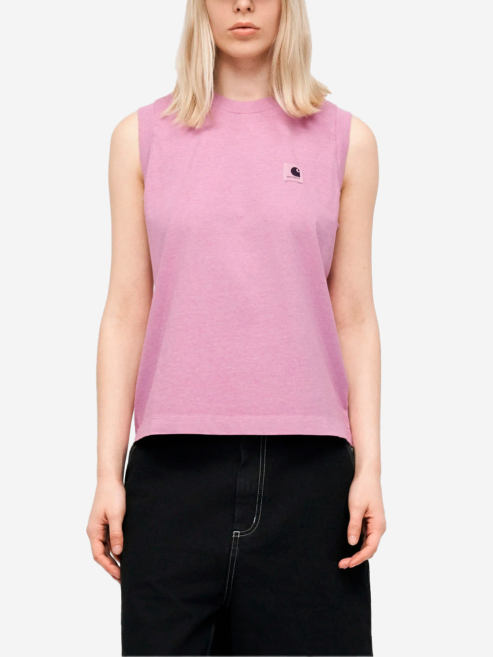 CARHARTT WIP W Nelson A-shirt rosa con etichetta quadrata Rosa Urbanstaroma