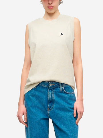CARHARTT WIP W Nelson A-shirt beige con etichetta quadrata Beige