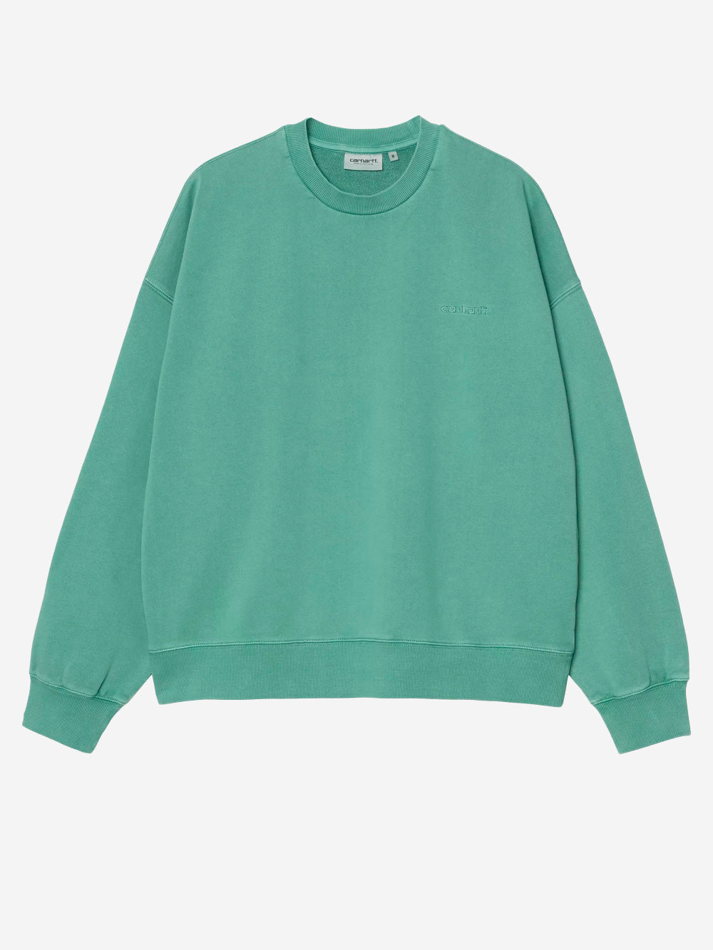 CARHARTT WIP Felpa girocollo tinta in capo verde 'Benton' Verde Urbanstaroma
