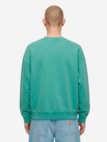 CARHARTT WIP Felpa girocollo tinta in capo verde 'Benton' Verde
