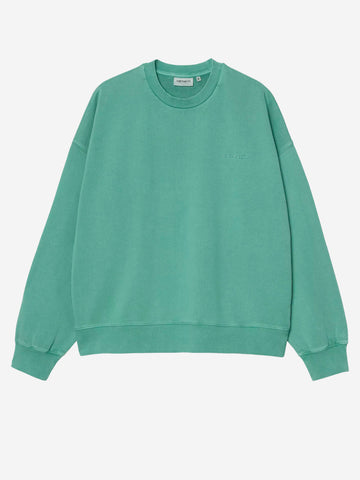 CARHARTT WIP Felpa girocollo tinta in capo verde 'Benton' Verde