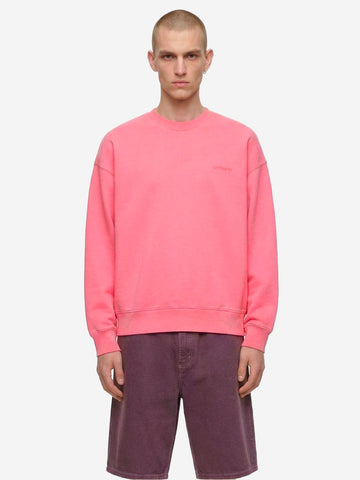 CARHARTT WIP Felpa girocollo rosa tinta in capo 'Benton' Rosa