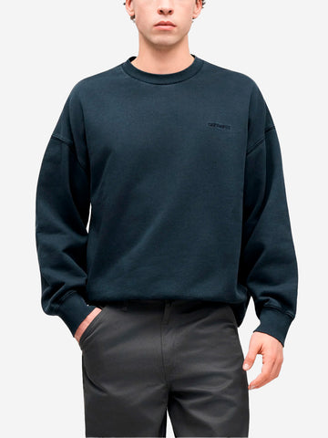 CARHARTT WIP Felpa girocollo tinta in capo 'Benton' Blu