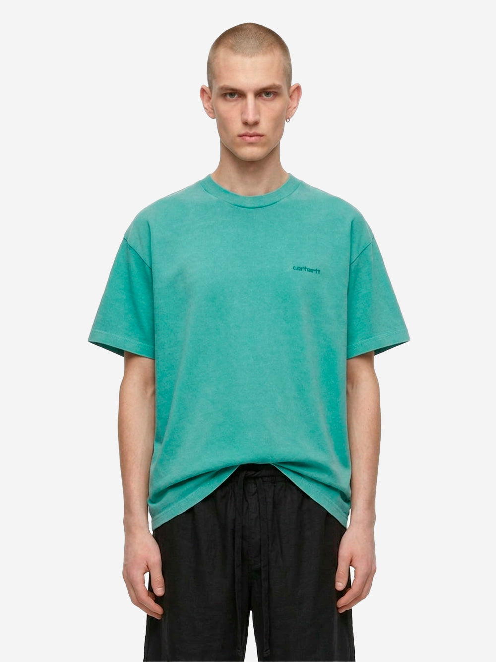CARHARTT WIP T-shirt S/S 'Benton' verde boxy fit Verde Urbanstaroma