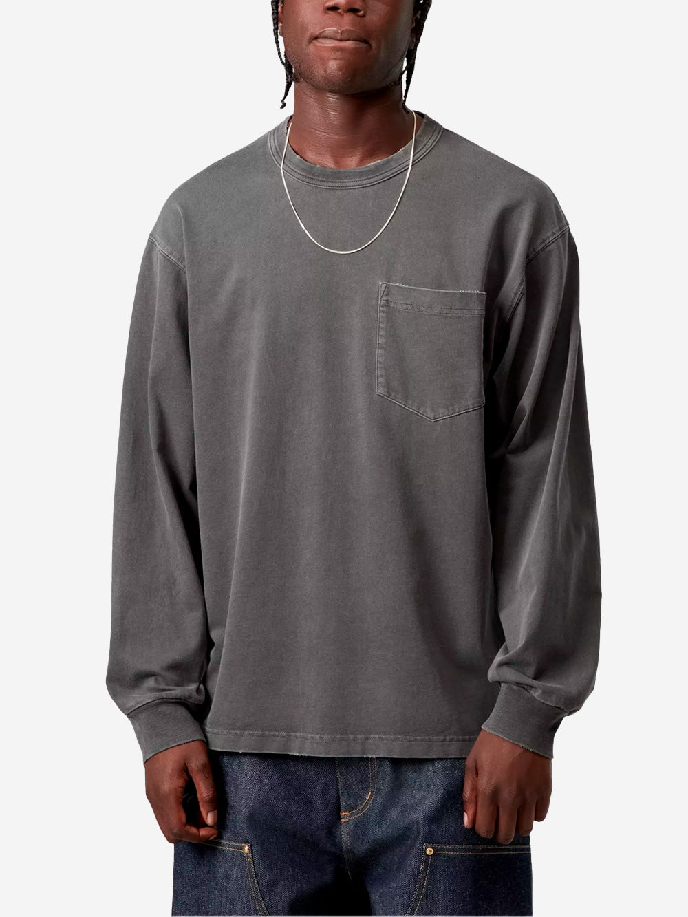 CARHARTT WIP T-Shirt distressed a manica lunga 'Torion' con tasca Nero Urbanstaroma