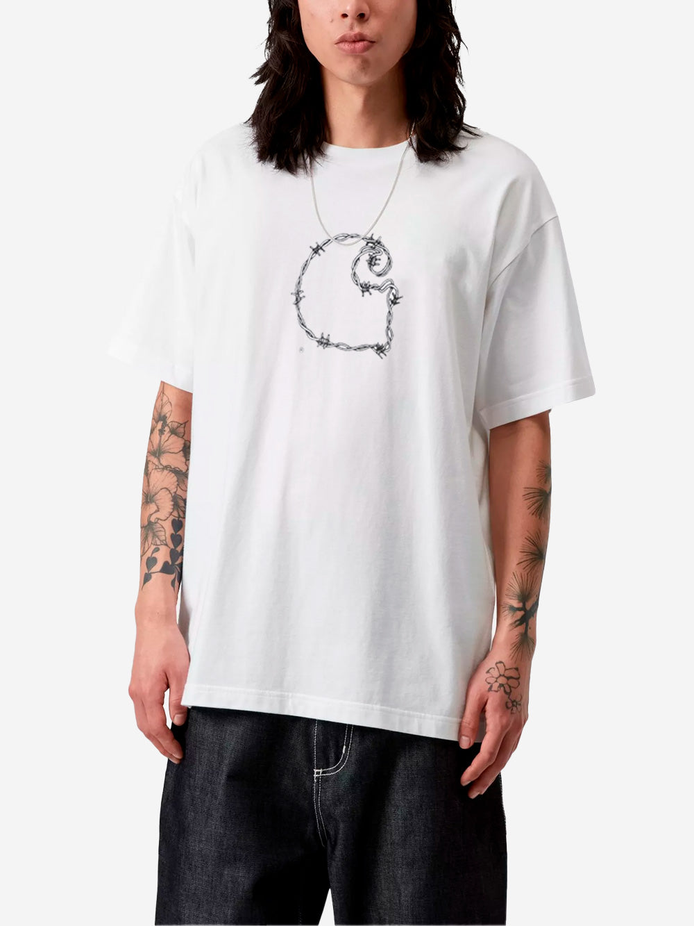 CARHARTT WIP T-shirt bianca S/S 'Barbwire' Bianco Urbanstaroma