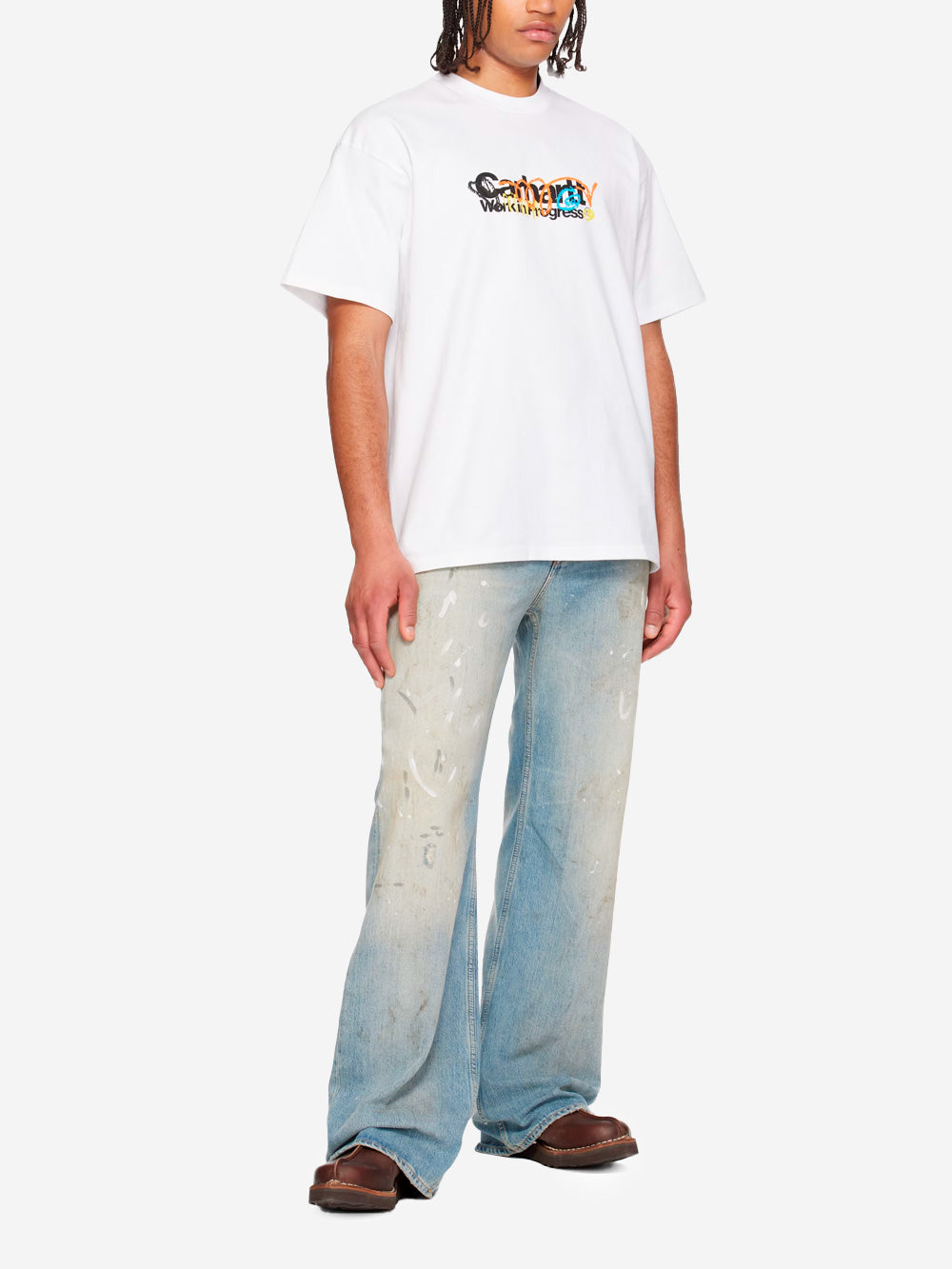 CARHARTT WIP T-shirt bianca S/S 'Primary' con grafiche Bianco Urbanstaroma