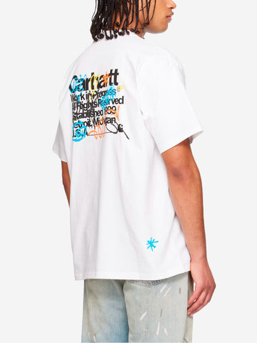 CARHARTT WIP T-shirt bianca S/S 'Primary' con grafiche Bianco