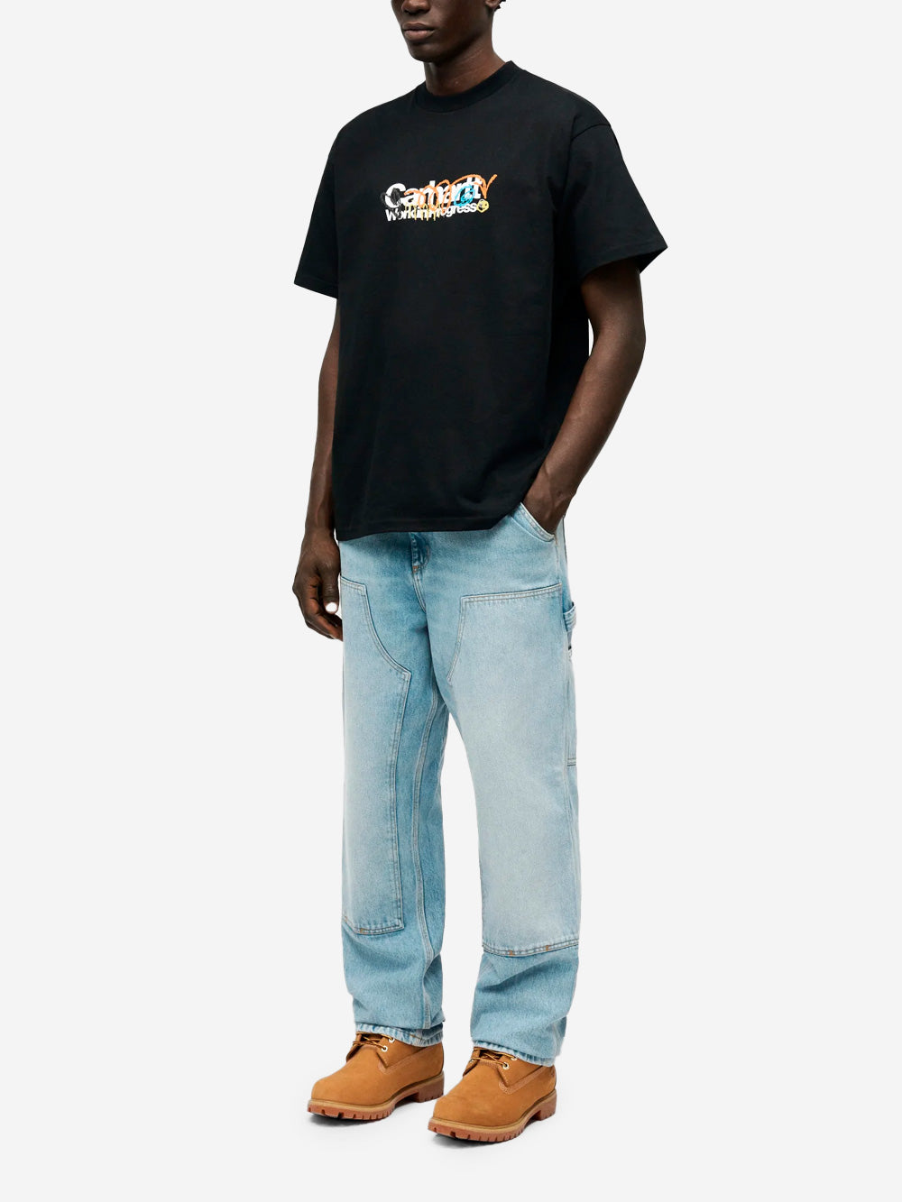 CARHARTT WIP T-shirt nera S/S 'Primary' con grafiche Nero Urbanstaroma