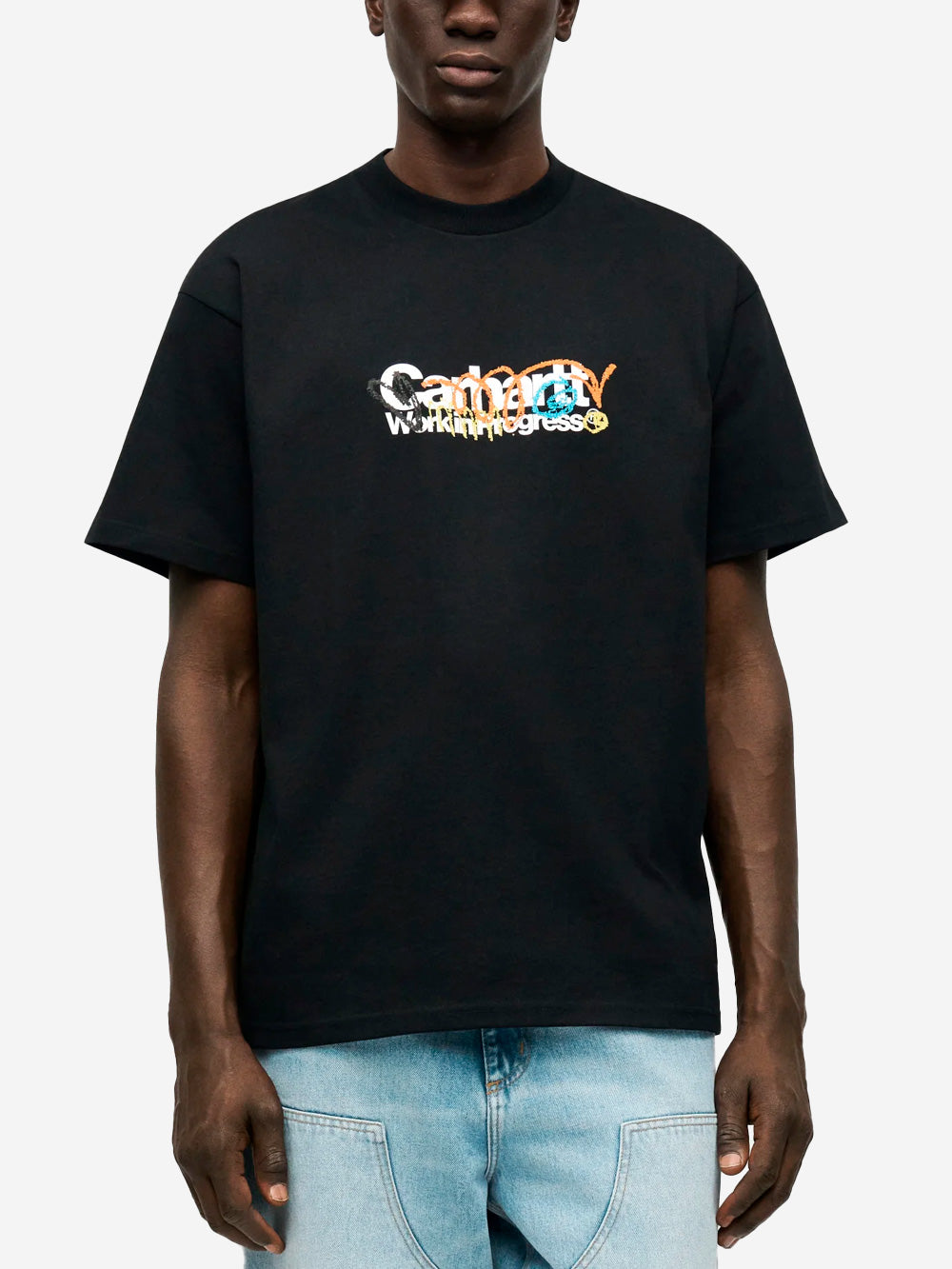 CARHARTT WIP T-shirt nera S/S 'Primary' con grafiche Nero Urbanstaroma