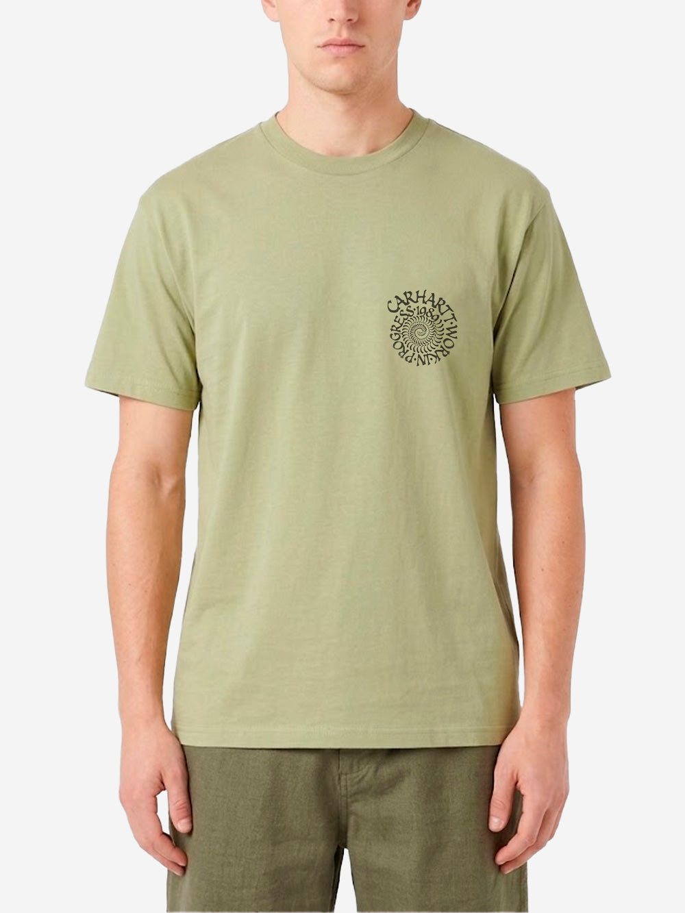 CARHARTT WIP T-shirt verde con grafica S/S Spirals Verde Urbanstaroma