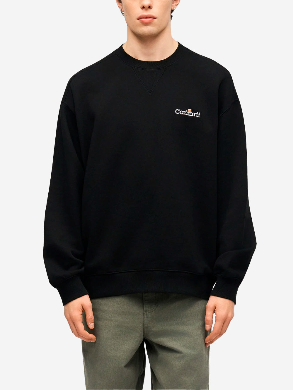 CARHARTT WIP Felpa girocollo nera WIP Label Nero Urbanstaroma