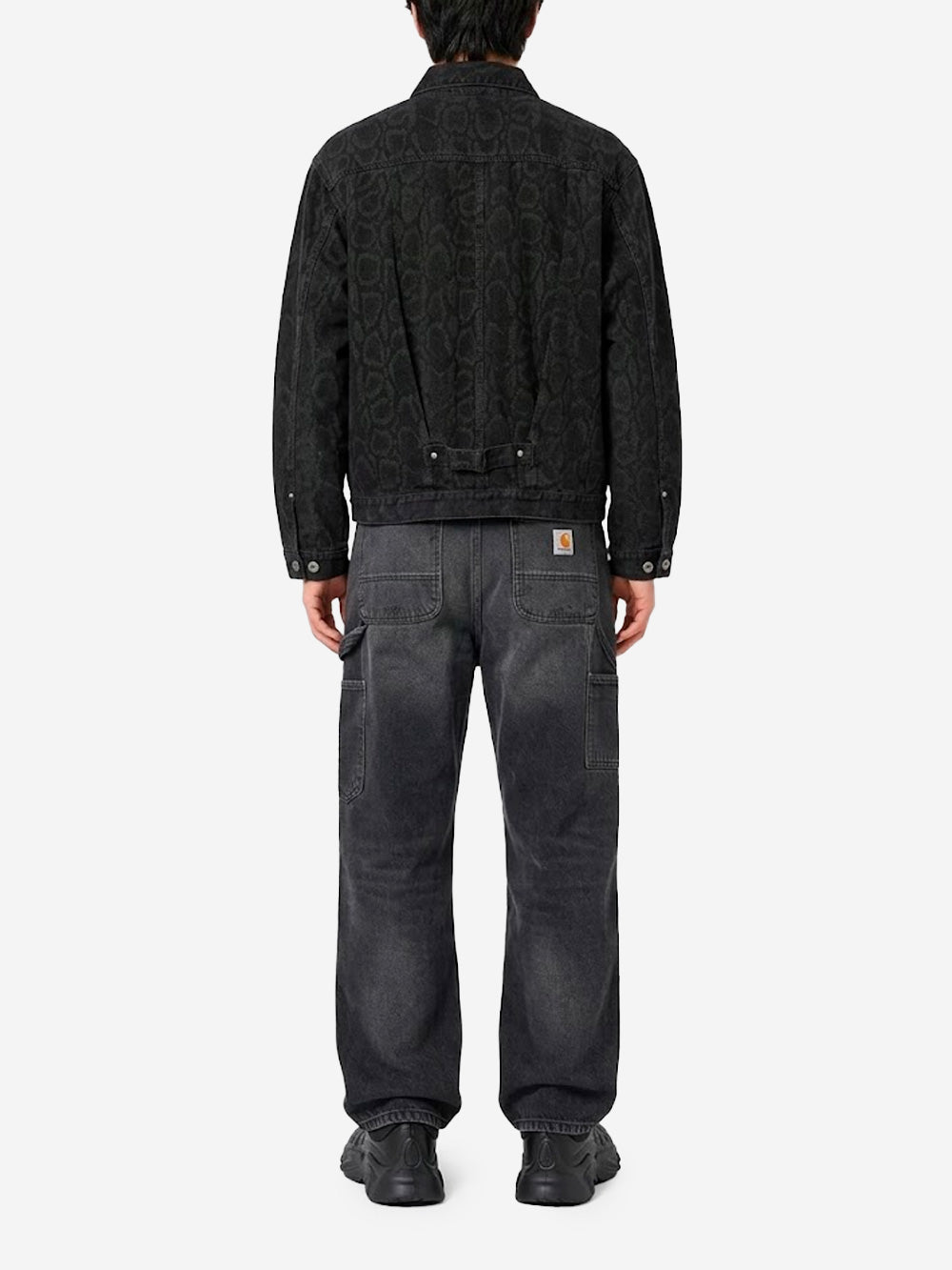 CARHARTT WIP Giacca 'Belmar' in denim nero con stampa Snake camouflage Nero Urbanstaroma