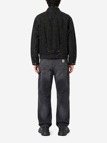 CARHARTT WIP Black denim 'Belmar' jacket with Snake camouflage