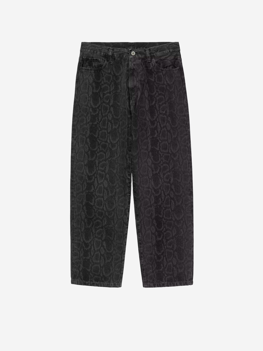 CARHARTT WIP Pantaloni Landon in denim nero con stampa camouflage snake Nero Urbanstaroma