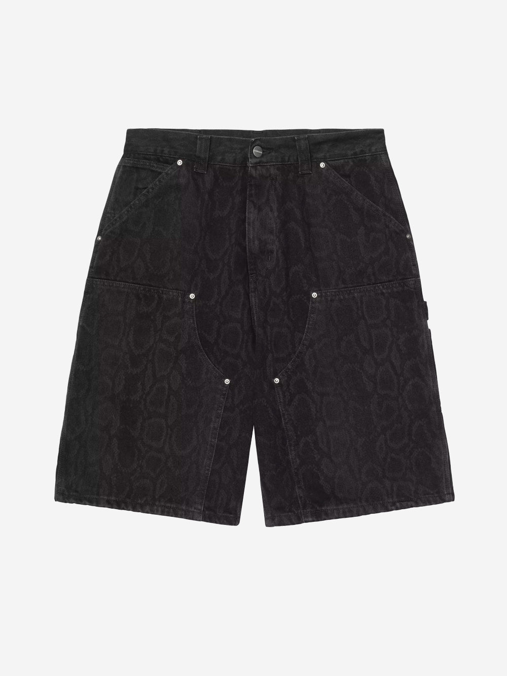 CARHARTT WIP Shorts in denim nero con stampa camouflage OG 'Double Knee' Nero Urbanstaroma