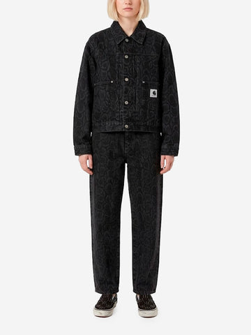 CARHARTT WIP W Giacca 'Belmar' nera con stampa snake camo Nero