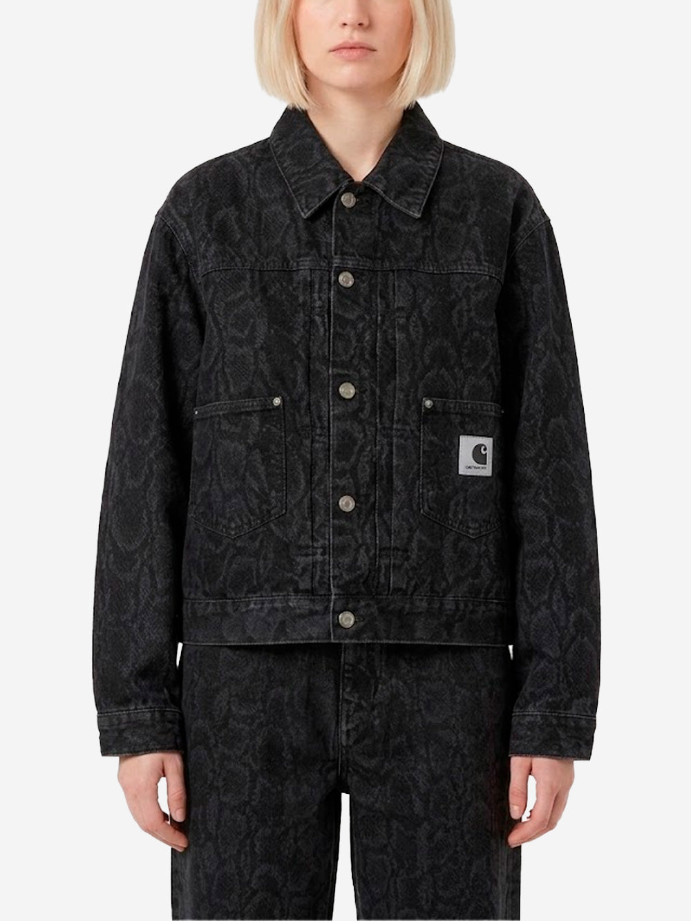 CARHARTT WIP W Giacca 'Belmar' nera con stampa snake camo Nero Urbanstaroma