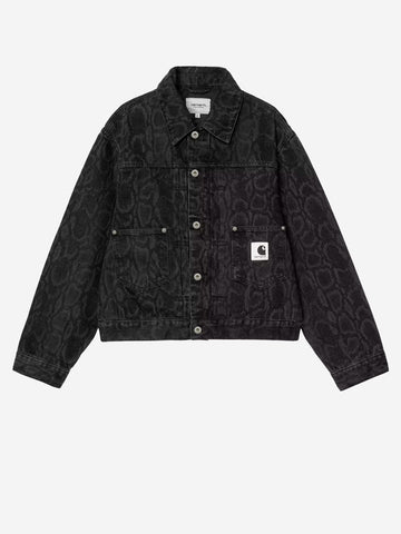 CARHARTT WIP W Giacca 'Belmar' nera con stampa snake camo Nero