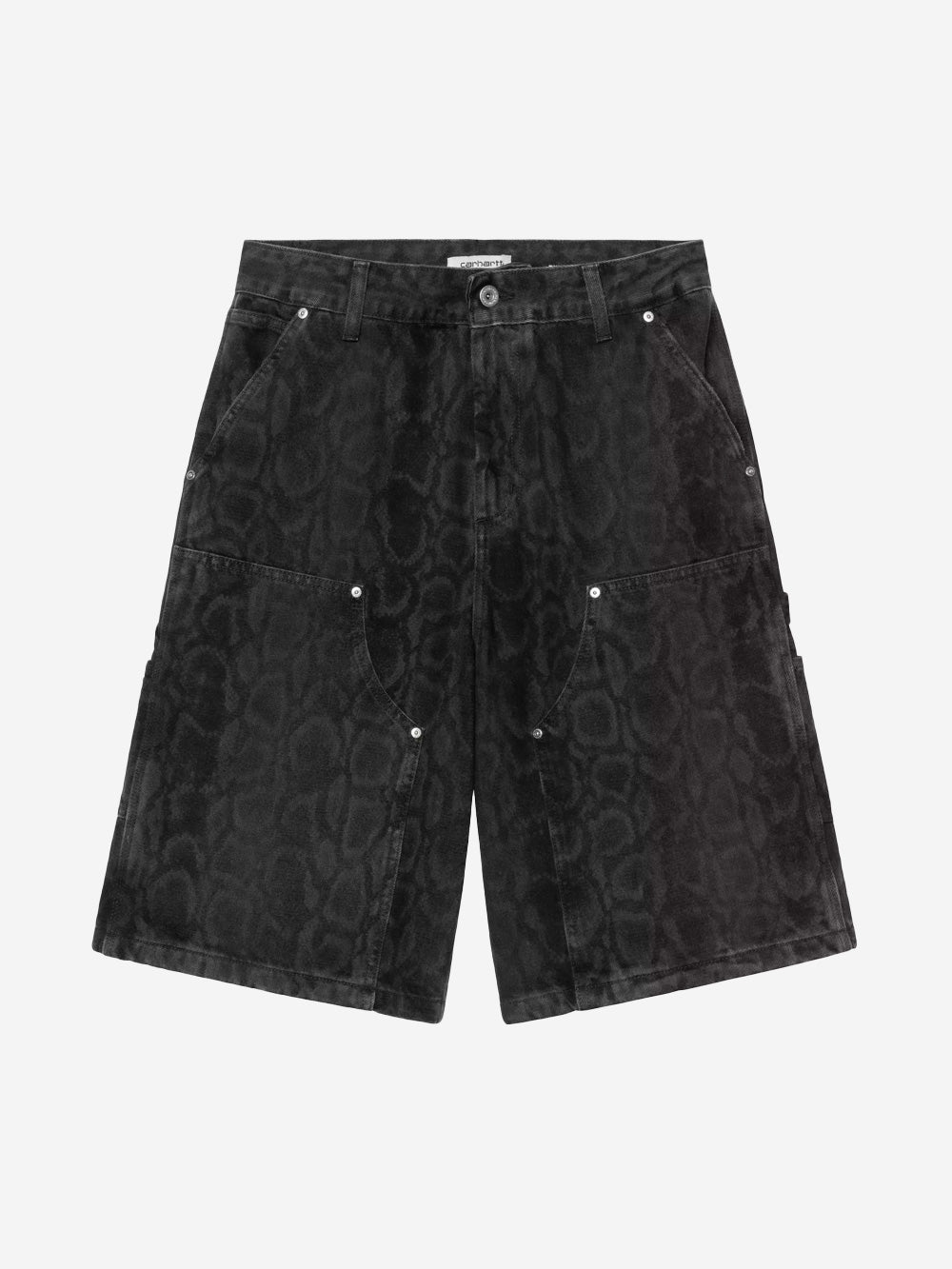 CARHARTT WIP W  Short Nixon 'Double Knee' con stampa mimetica Snake Nero Urbanstaroma