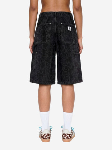 CARHARTT WIP W  Short Nixon 'Double Knee' con stampa mimetica Snake Nero