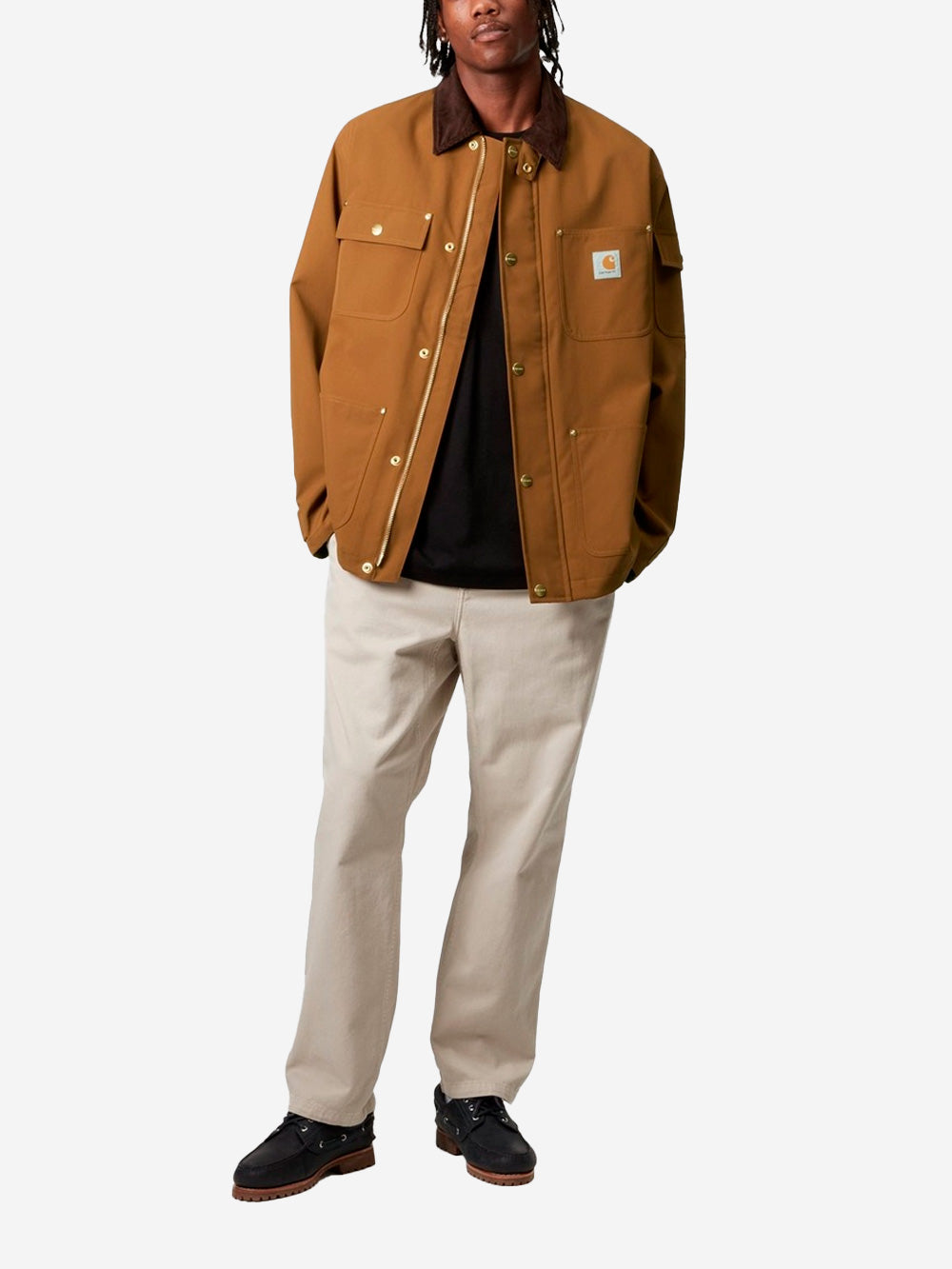 CARHARTT WIP Giacca 'Clapton' marrone con rivetti Marrone Urbanstaroma