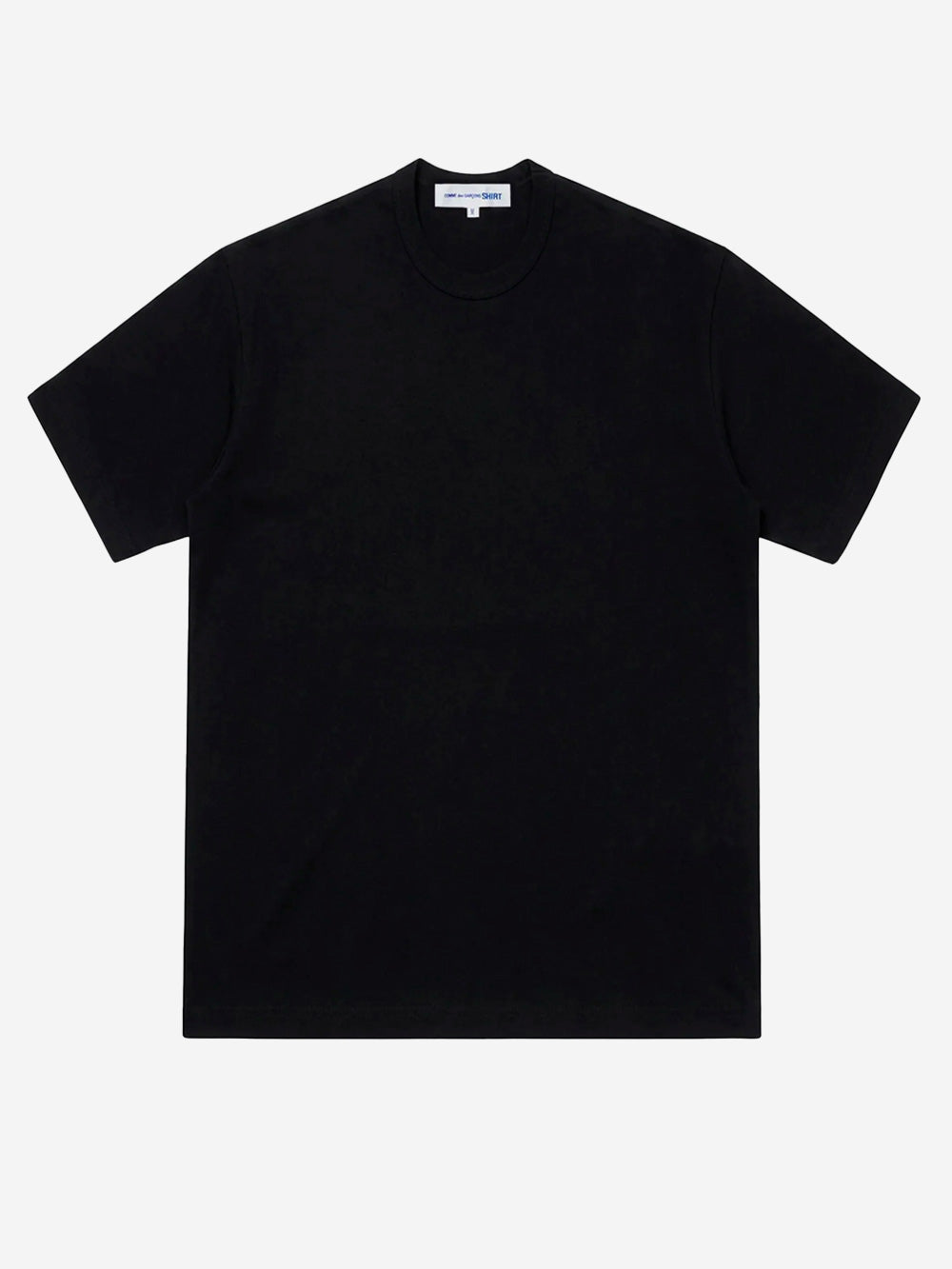 COMME DES GARCONS SHIRT T-shirt in jersey di cotone nera con logo CDG sul retro Nero Urbanstaroma