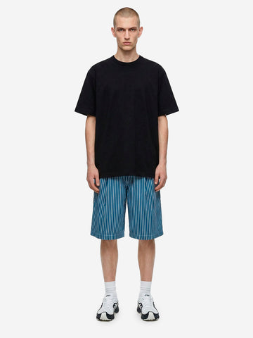 COMME DES GARCONS SHIRT T-shirt in jersey di cotone nera con logo CDG sul retro Nero