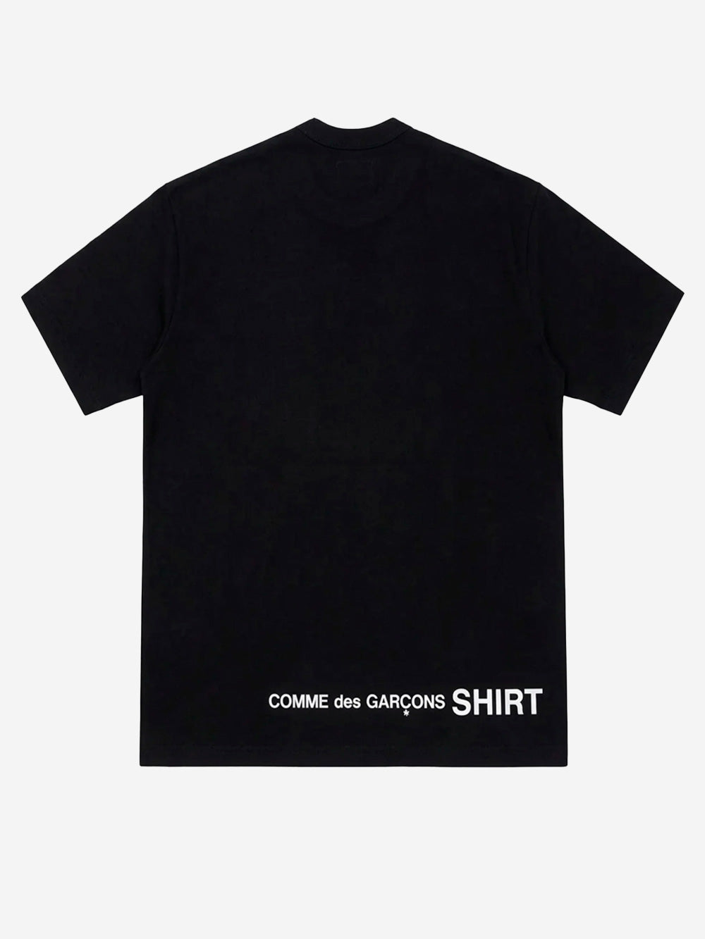 COMME DES GARCONS SHIRT T-shirt in jersey di cotone nera con logo CDG sul retro Nero Urbanstaroma