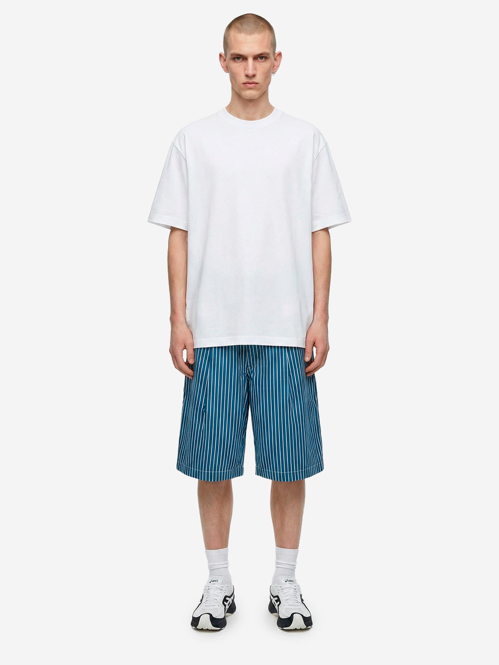 COMME DES GARCONS SHIRT T-shirt in jersey di cotone bianca con logo CDG sul retro Bianco Urbanstaroma