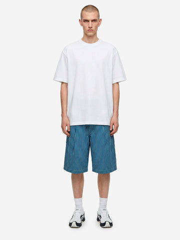 COMME DES GARCONS SHIRT T-shirt in jersey di cotone bianca con logo CDG sul retro Bianco