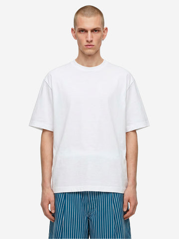COMME DES GARCONS SHIRT T-shirt in jersey di cotone bianca con logo CDG sul retro Bianco