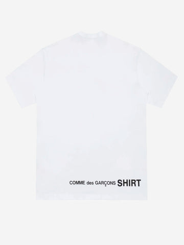 COMME DES GARCONS SHIRT T-shirt in jersey di cotone bianca con logo CDG sul retro Bianco