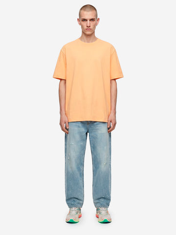 Orange cotton jersey T-shirt with CDG logo on the back