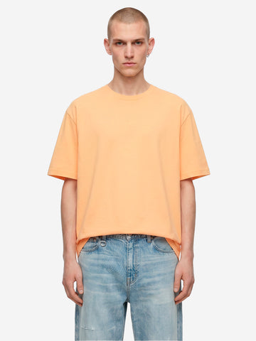 Orange cotton jersey T-shirt with CDG logo on the back